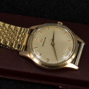 Rare Vintage Marvin Swiss Watch, Gold filled case, Marvin cal.560, 3 Adjusted 15 Jewels, Gift for Birthday or Anniversary