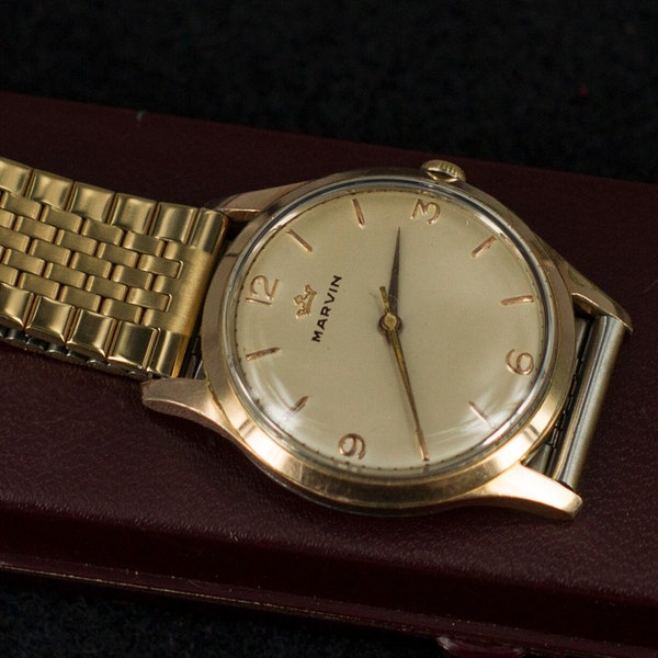 Rare Vintage Marvin Swiss Watch, Gold filled case, Marvin cal.560, 3 Adjusted 15 Jewels, Gift for Birthday or Anniversary