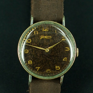 Vintage Levrette Military style Mens Wrist Watch, Swiss vintage watch,  Wonderful Gift