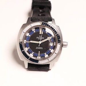 Reloj Silvana Skin Diver vintage raro – Automático • ETA 2472 • 25 rubíes • Esfera original tricolor • [Impuestos estadounidenses incluidos]