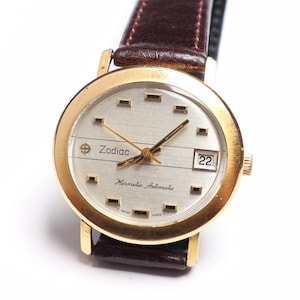 Vintage Zodiac Hermetic Automatic Date Swiss Watch, Wonderful Gift