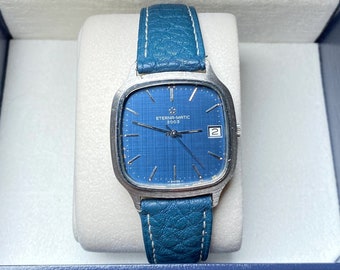 Outstanding Rare Vintage Eterna Matic 3003 ref.646 4051-  Blue Dial + Original Box  - Wonderful Gift for Birthday or Anniversary