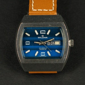 Rare Wonderful Swiss Goldina Vintage Wrist Watch - TV dial - Stainless Steel case, Wonderful gift