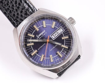 Vintage Swiss Automatic Watch: ETA 2789, Blue Dial