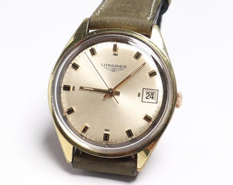 Reloj mecánico vintage Longines: acero chapado en oro