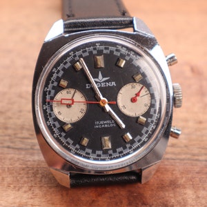Dugena, Panda Relly Dial, Rare 1970s vintage chronograph with iconic panda rally dial – a true collector’s piece, Wonderful Gift