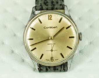 Vintage Cortebert unitas 6325 hand wind watch - mens watch from 1960's, wonderful gift for a birthday or anniversary