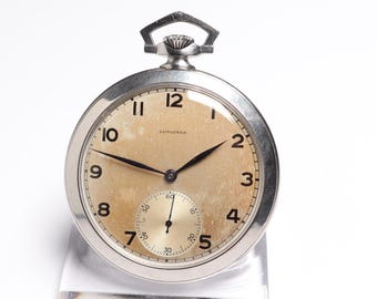 Montre de poche Longines vintage - Montre mécanique suisse Art déco de 1937 - Cadran d'origine - Cal. 37,9