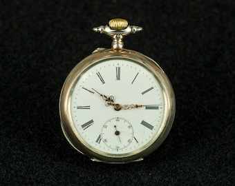 Vintage Systeme Glashutte Trophee Silver Pocket Watch