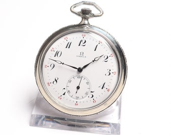 Antique Omega Swiss Pocket Watch - 1914 - Enamel Dial
