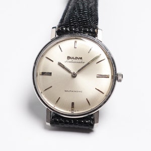 Wonderful Bulova Ambassador Selfwinding Microrotor, with an original Bulova strap, Luxurious Swiss Watch from the 1960s, Wonderful Gift