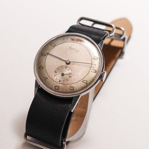 Rare Vintage WWII Levrette Military Oversize 37mm Wrist Watch, Swiss vintage watch, Wonderful Gift