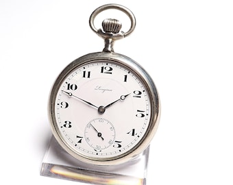 Vintage Longines Pocket Watch – 1914 Swiss Mechanical Watch – Original Dial