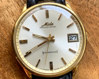 Mido  - Wonderfull Vintage Swiss Watch Mido Ocean Star Powerwind - automatic Swiss watch, Gift for Birthday or Anniversary