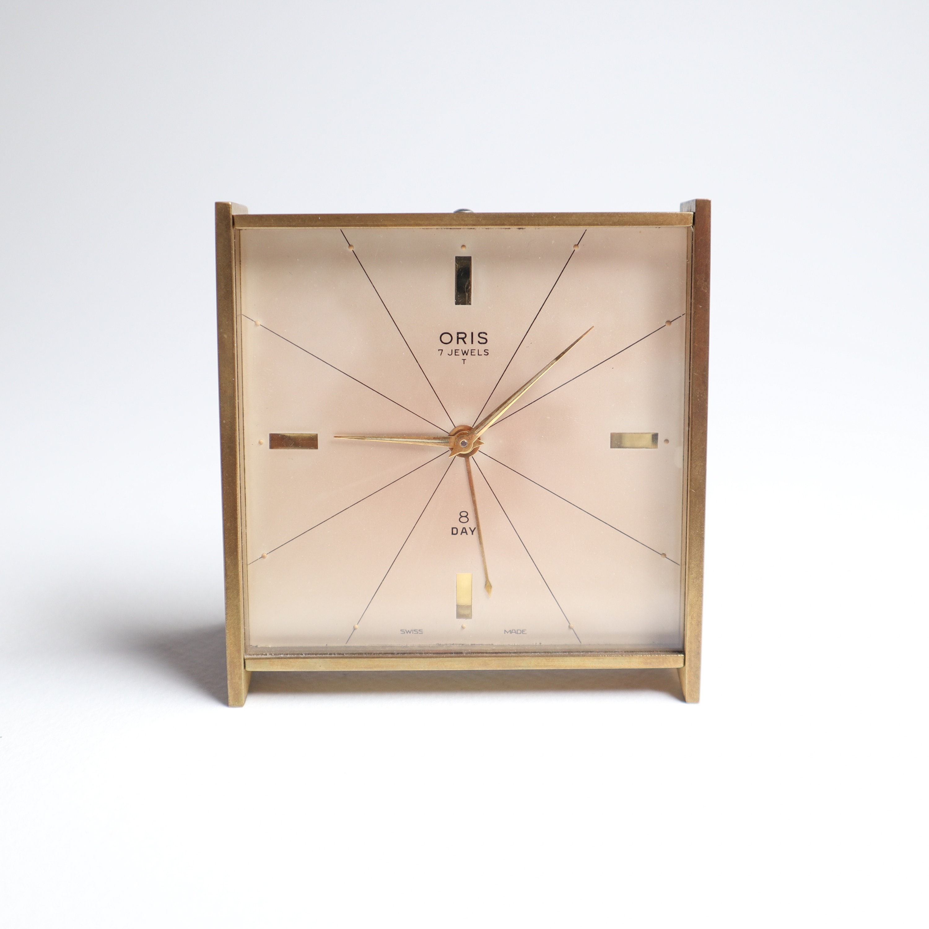 Rare Oris 8 Days Alarm clock Old Luxury clock Swiss made alarm clock wonderful gift
