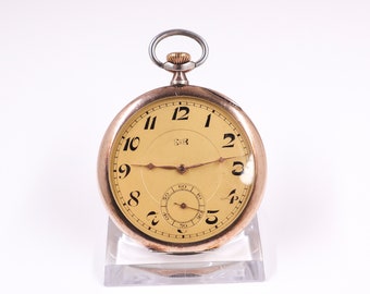 Vintage Louis Ulysses Chopard - Plata 0.800 L.U.C. Chopard, reloj de bolsillo abierto 1920, reloj de lujo