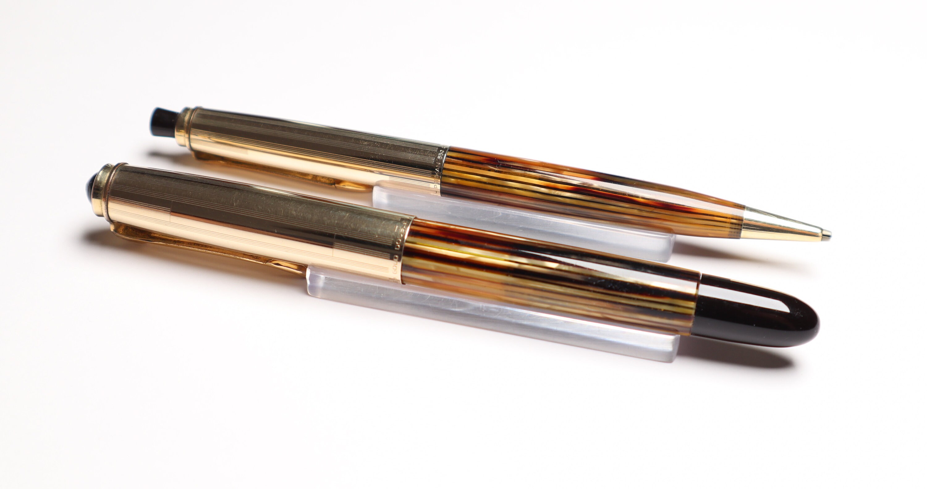 ヴィンテージ ペリカン 500/550 万年筆セット：トータスブラウン、14K