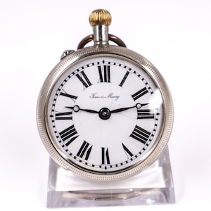 Vintage Pocket Watch Time is Money, Vintage rare over 100 years old pocket watch - An interesting Gift