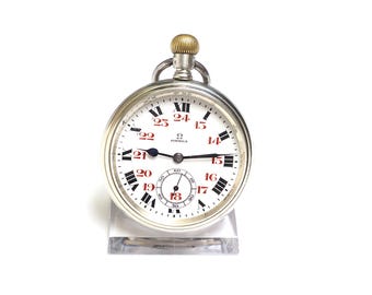 Vintage 1934 Omega Swiss Railroad Pocket Watch - Cal.38.5L.T1