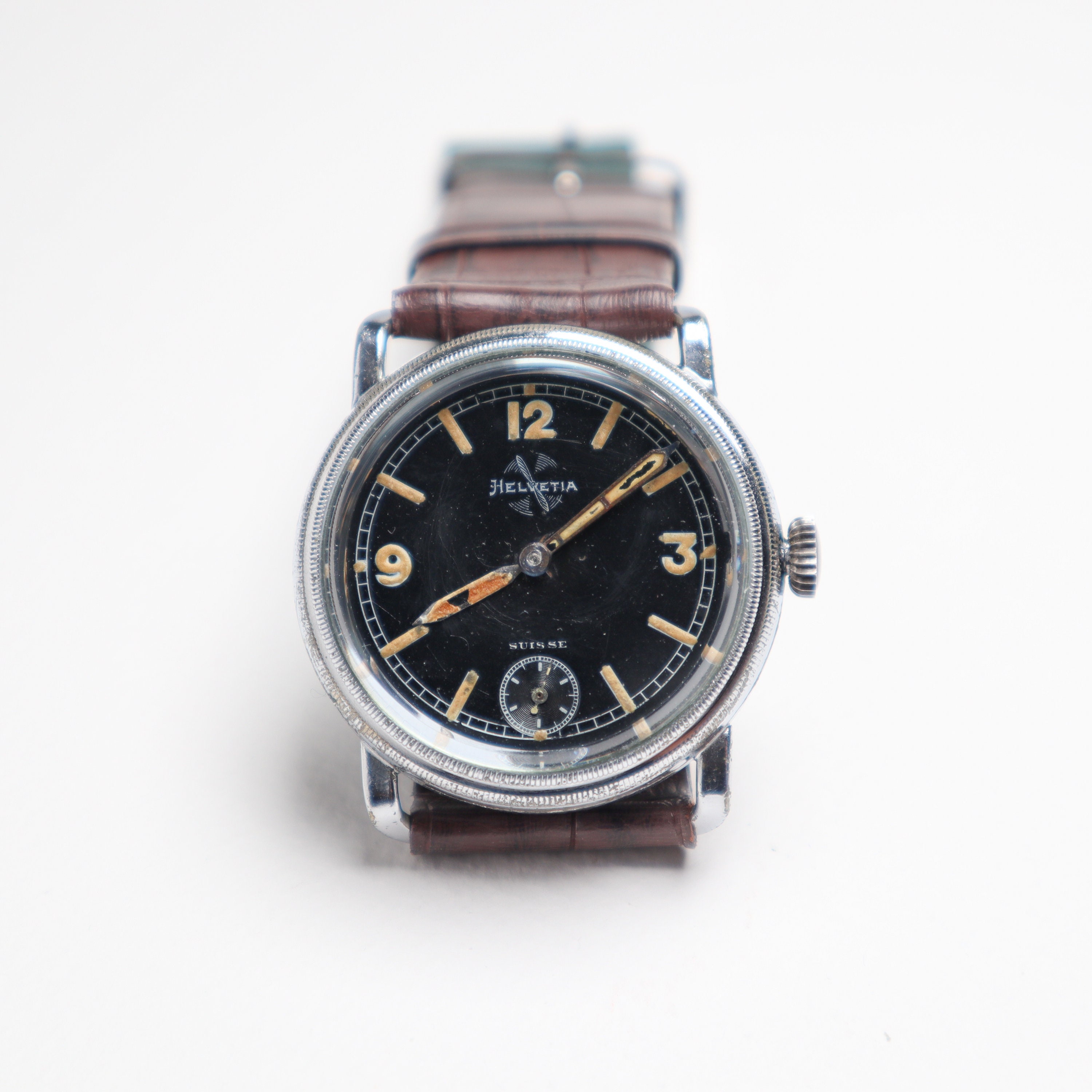 Helvetia WWII Pilot Wristwatch Helvetia 1939 Flieger Jumbo Watch