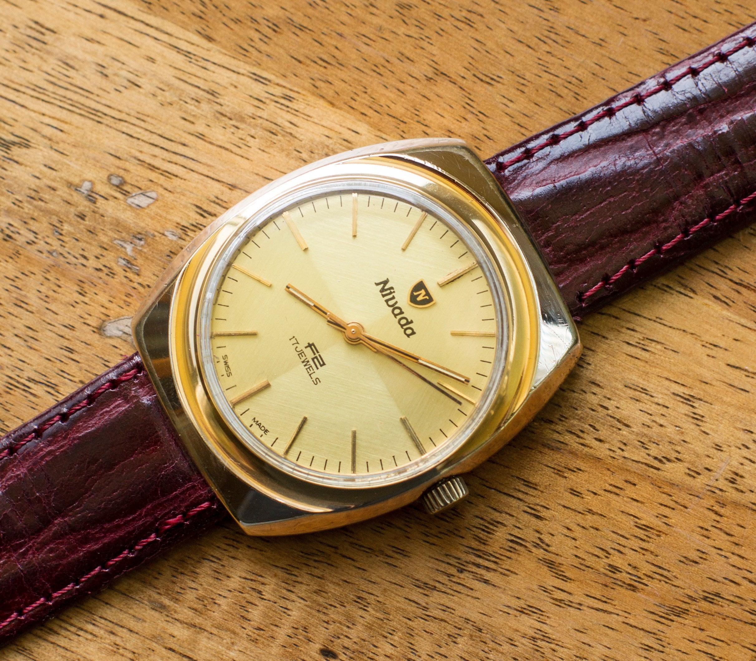 Vintage Nivada F2 Swiss Mechanical Wristwatch Wonderful Pattern on the Dial Gold Plated Watch A Wonderful Gift Etsy UK