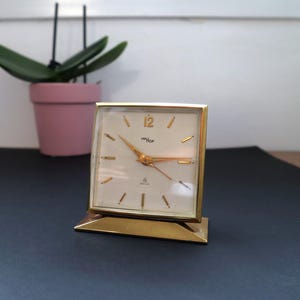 Lovely IMHOF, BREVET, 8 Days Alarm clock, Old Luxury clock, Swiss made alarm clock, wonderful gift