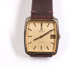 Elegant Swiss Vintage Omega De Ville Gold Plated Ref 162 048