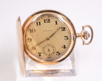 Rare Full Hunter Savonnette Orator- Elgin Pocket Watch - 15 Jewels - Case made by Elgin USA - Wonderful Gift