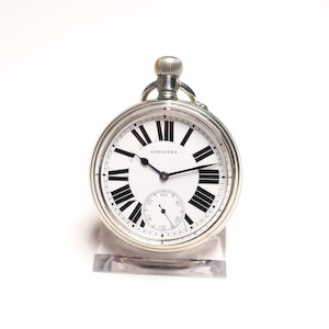 Big Antique Longines Railroad Pocket Watch 1915, Swiss Made Vintage Mechanical Timepiece, 6 Grand Prix, Wonderful Gift