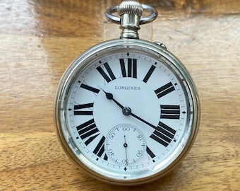 Vintage Longines Railroad Pocket Watch: Swiss Made, 1904