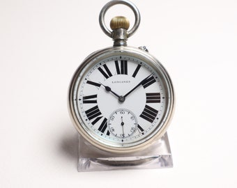Vintage Longines Railroad Pocket Watch, Swiss Made 1914
