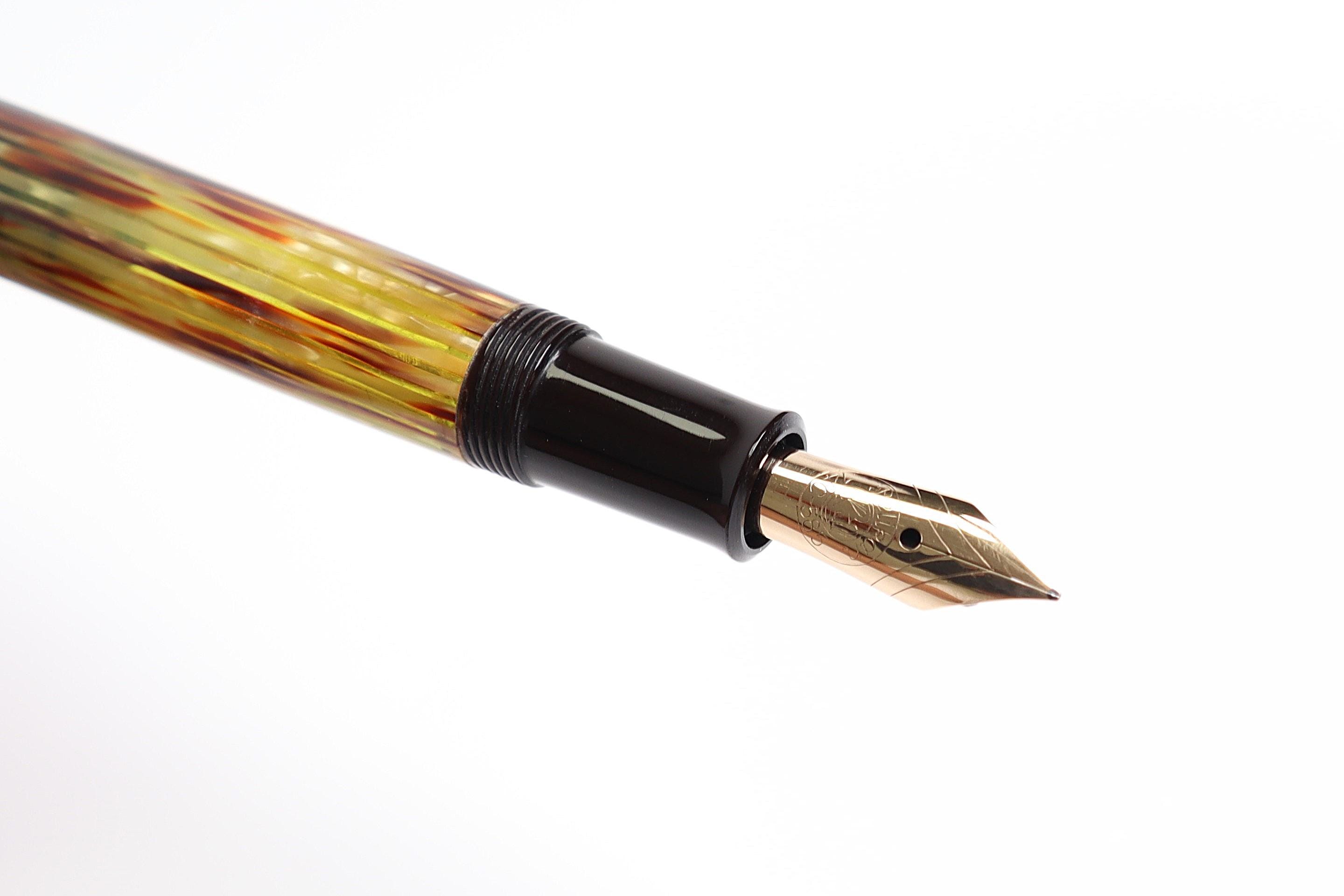 PELIKAN 400NN Piston Filler with 14K KF Nib GREEN STRIPED