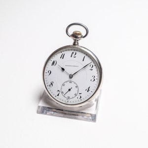 Rare silver Tavannes Watch Co, pocket watch from 1920' - Silver Pocket Watch - Wonderful Gift