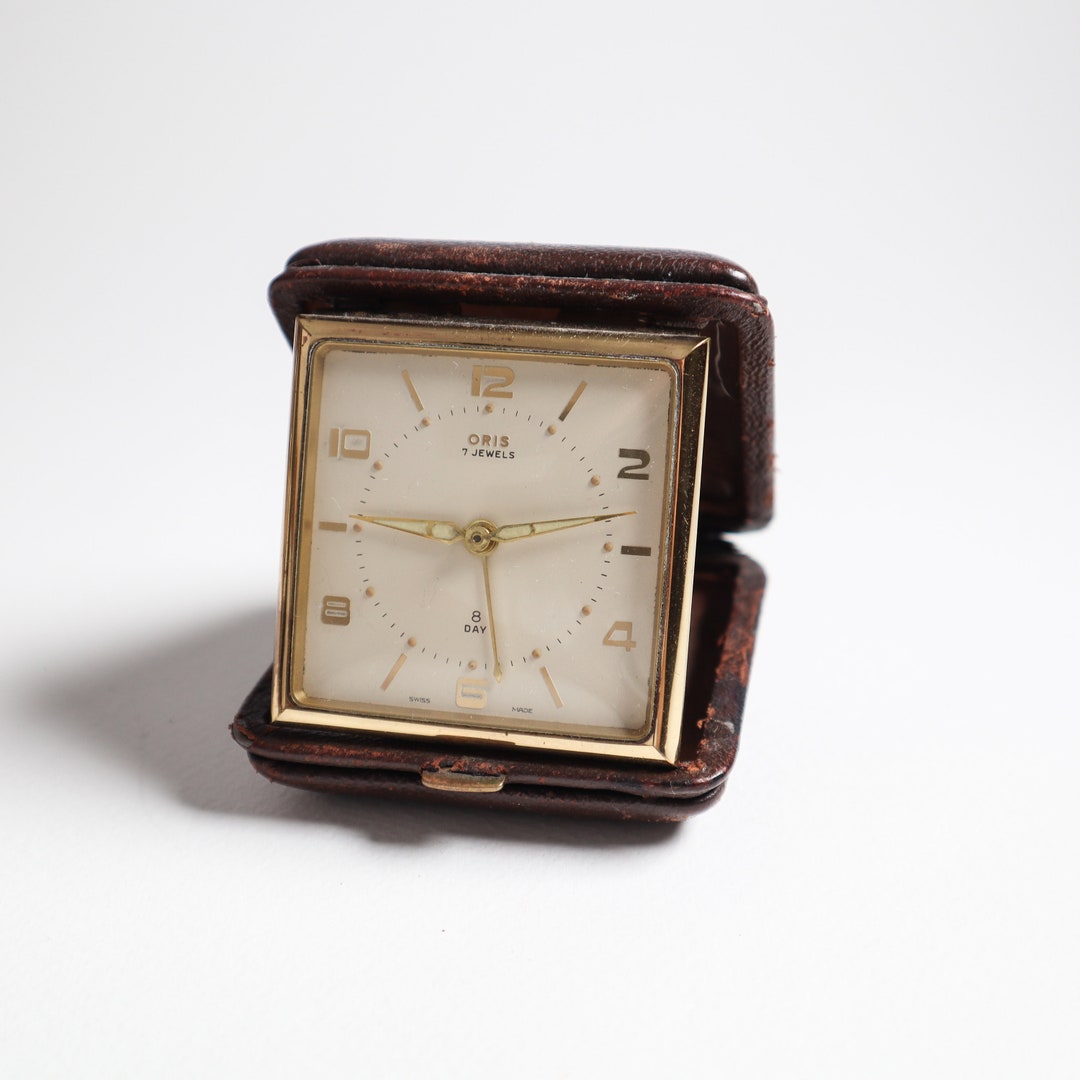 Oris Travel Clock in Leather Case, 8 Day Clock, Luxury Clock, Swiss