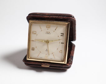 Oris Travel Clock in Leather Case, 8 Day clock, Luxury clock, Swiss made alarm clock, Wonderful gift