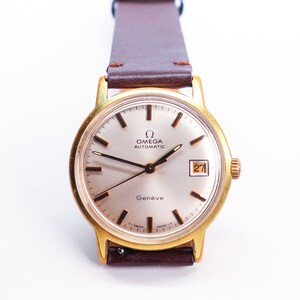 Vintage Omega Geneve Automatic Swiss Wristwatch, Stainless Steel and gold plated case, Wonderful gift
