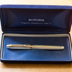 Vintage Aurora Argento Massiccio 925 Sterling Silver Fountain Pen