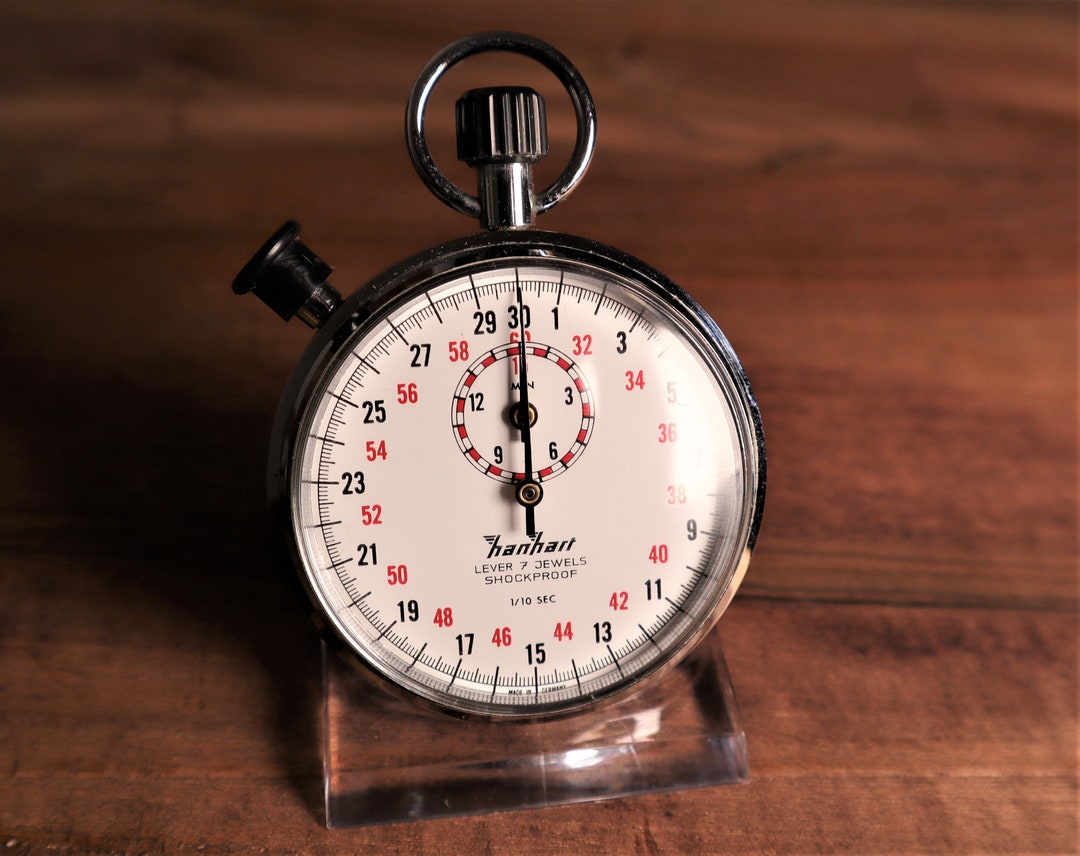 Vintage Hanhart Stopwatch 7 Jewels Shockproof 1/10 SEC Etsy