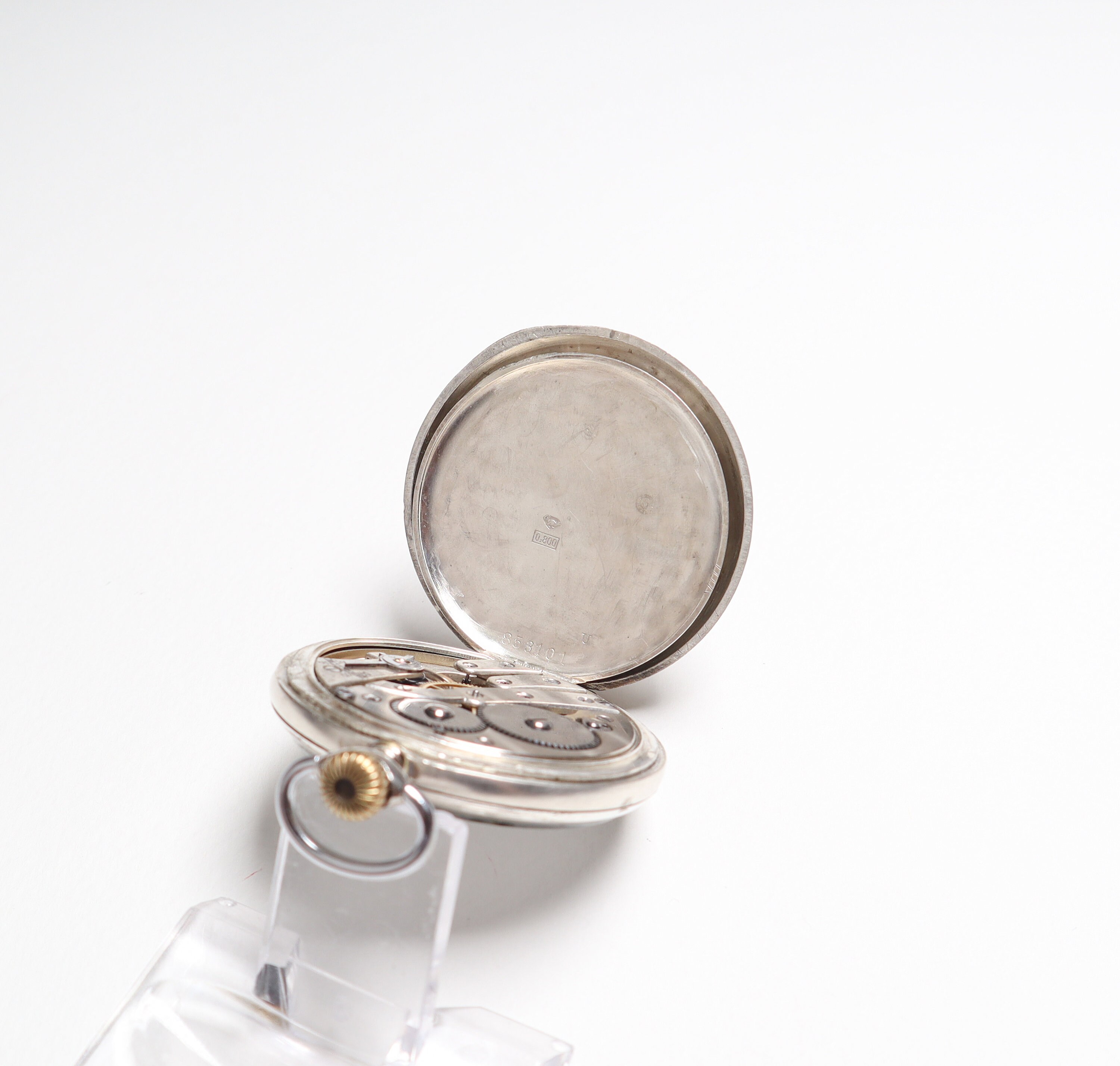 Rare Silver Tavannes Watch Co, Pocket Watch From 1920