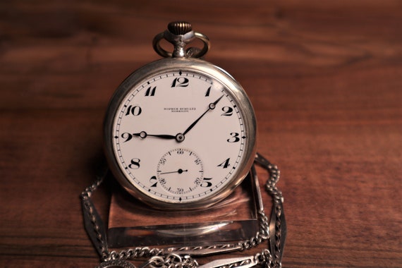 Rare Vintage Silver Paul Ditisheim Solvil Pocket Watch With Silver 