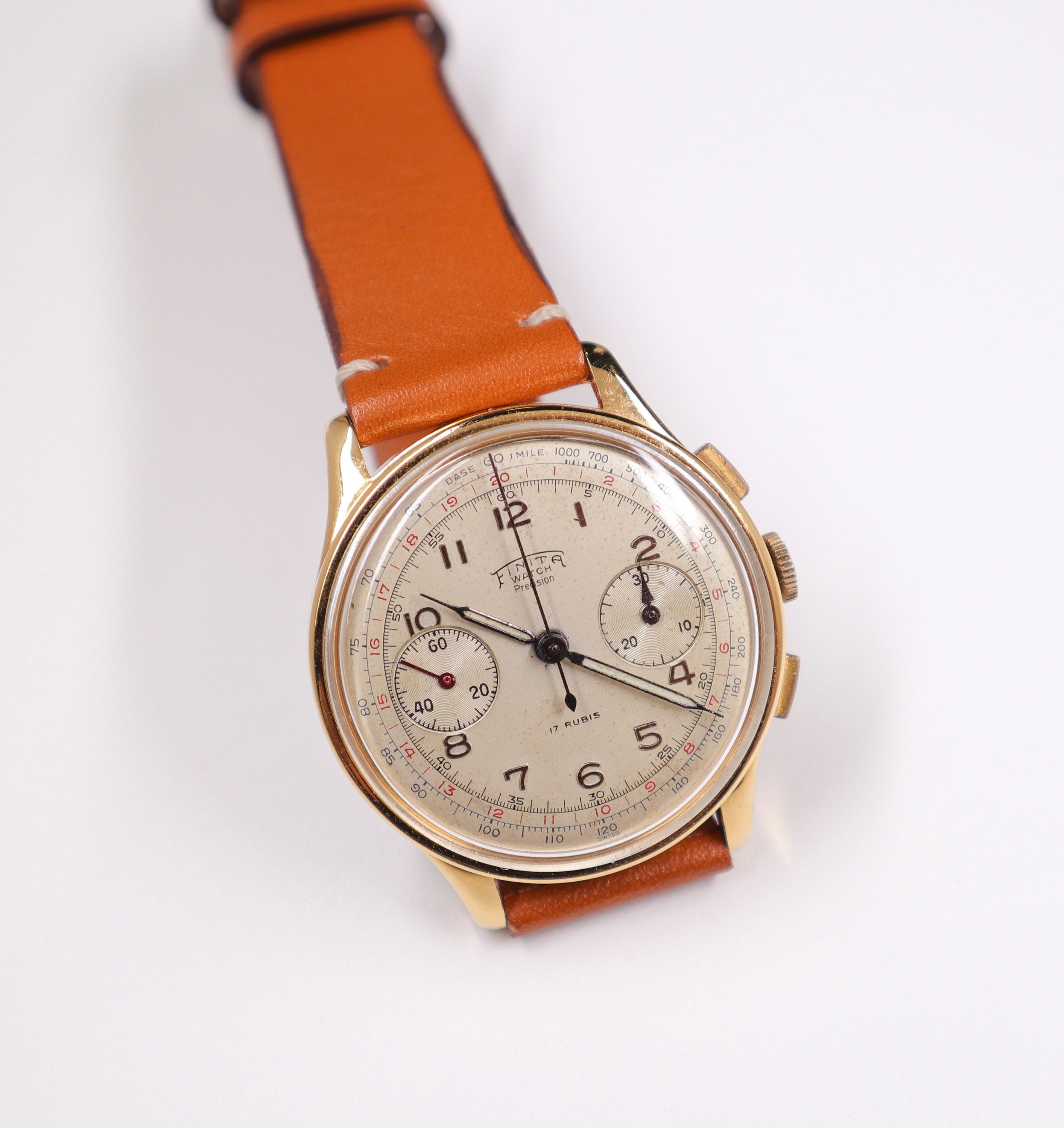 Vintage Swiss Chronograph Watch: Finita Precision, Venus 175