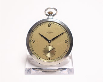 Reloj de bolsillo Art Déco Tavannes: movimiento mecánico suizo de la década de 1920