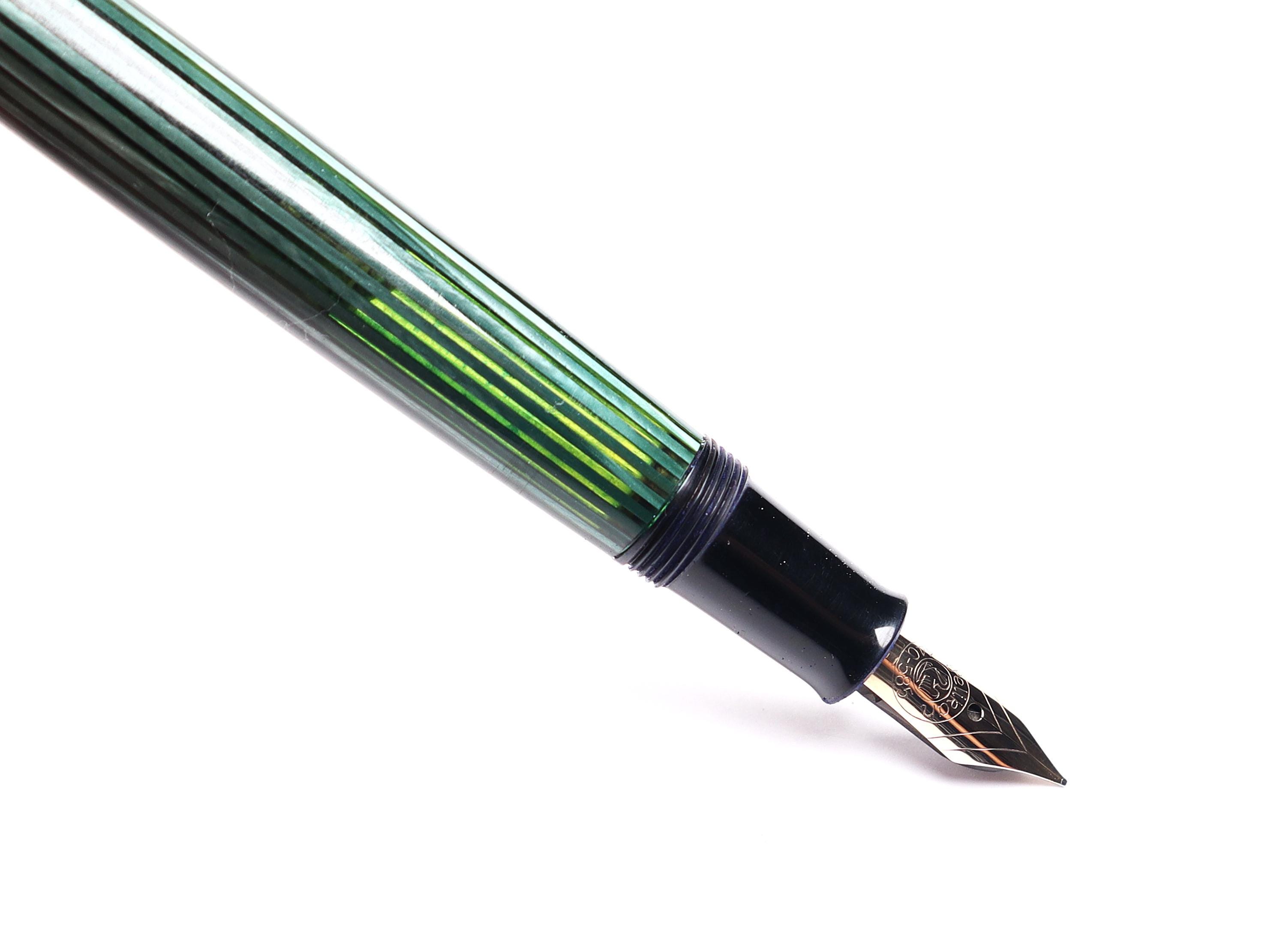 Vintage Torpedo Shaped Green Striped Pelikan 140 Fountain