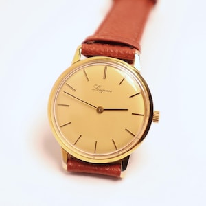 Vintage Dress Longines, Gold plated case, Swiss Mechanical Wrist Watch, Wonderful Luxurious Gift
