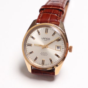 Wonderful Vintage Rare Swiss Lanco Automatic, Gold plated case, Wonderful Gift