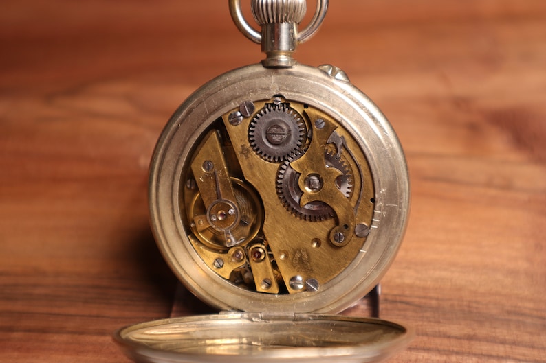 Reloj de bolsillo vintage Systeme Roskopf Patent, reloj de bolsillo suizo raro vintage Regalo maravilloso para ella o él imagen 9