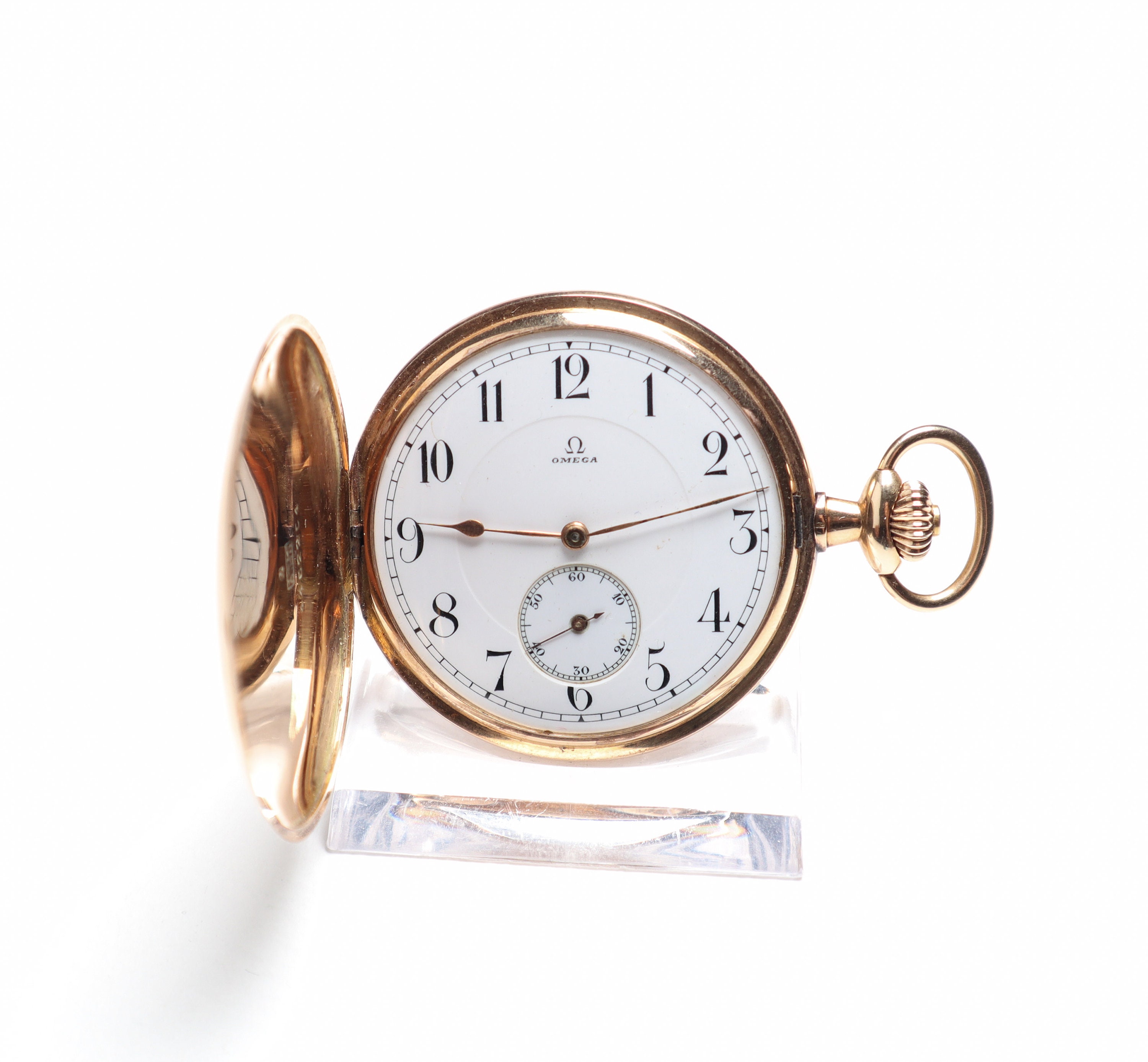 Omega Solid 14K Gold Luxurious Antique Full Hunter Pocket Watch from 1914 Big Wonderful Gift