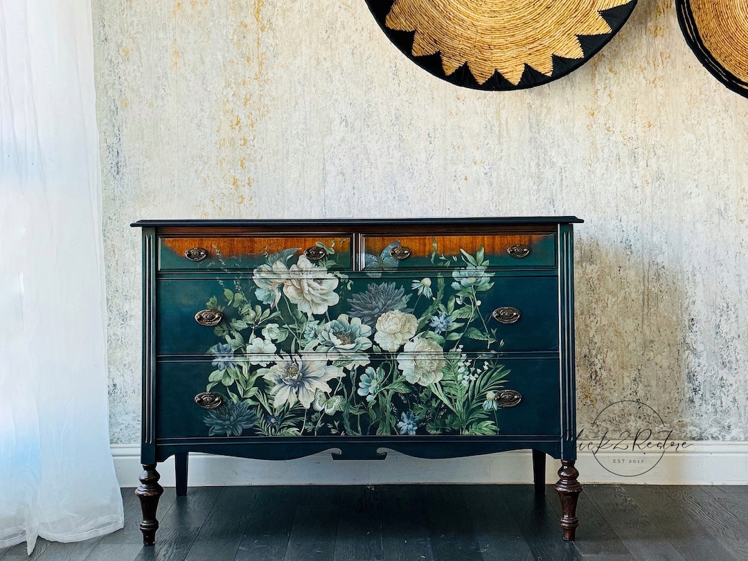 Antique Dresser. Vintage Dresser. Farmhouse Chest. Painted Storage ...