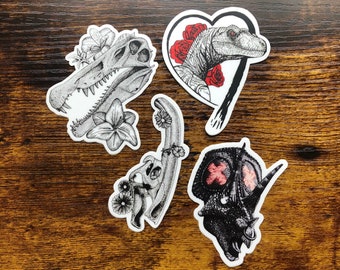 DINOSAUR STICKER PACK - Set of 4 Vinyl Stickers by MWInkworks