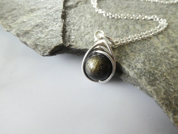 Etsy obsidian necklace outlet